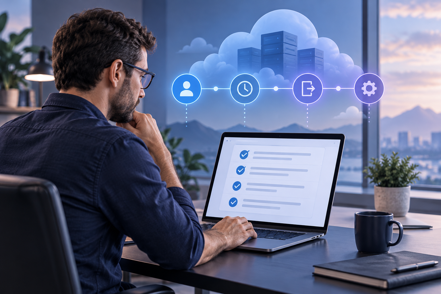 Amministratore IT che verifica la scadenza delle sessioni e il comportamento del logout in un’applicazione aziendale self-hosted